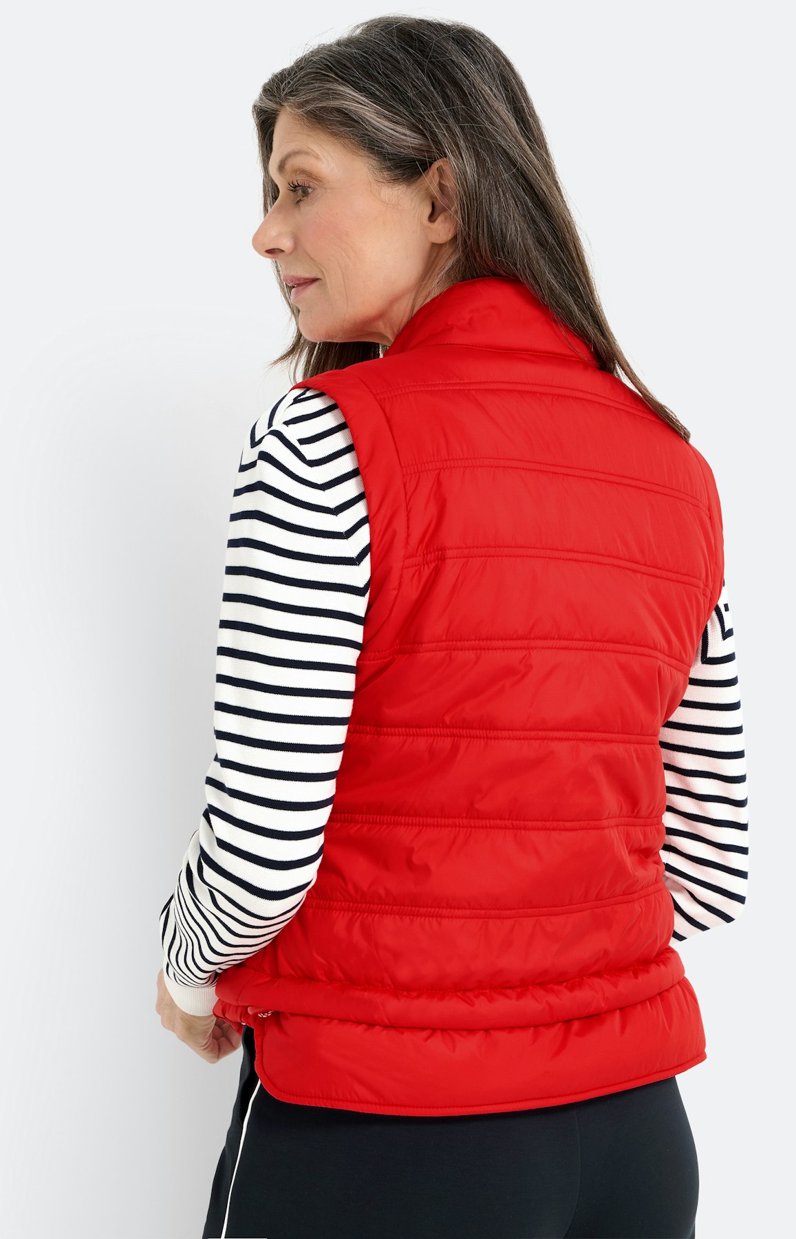 Bodywarmer met opstaande kraag, rood