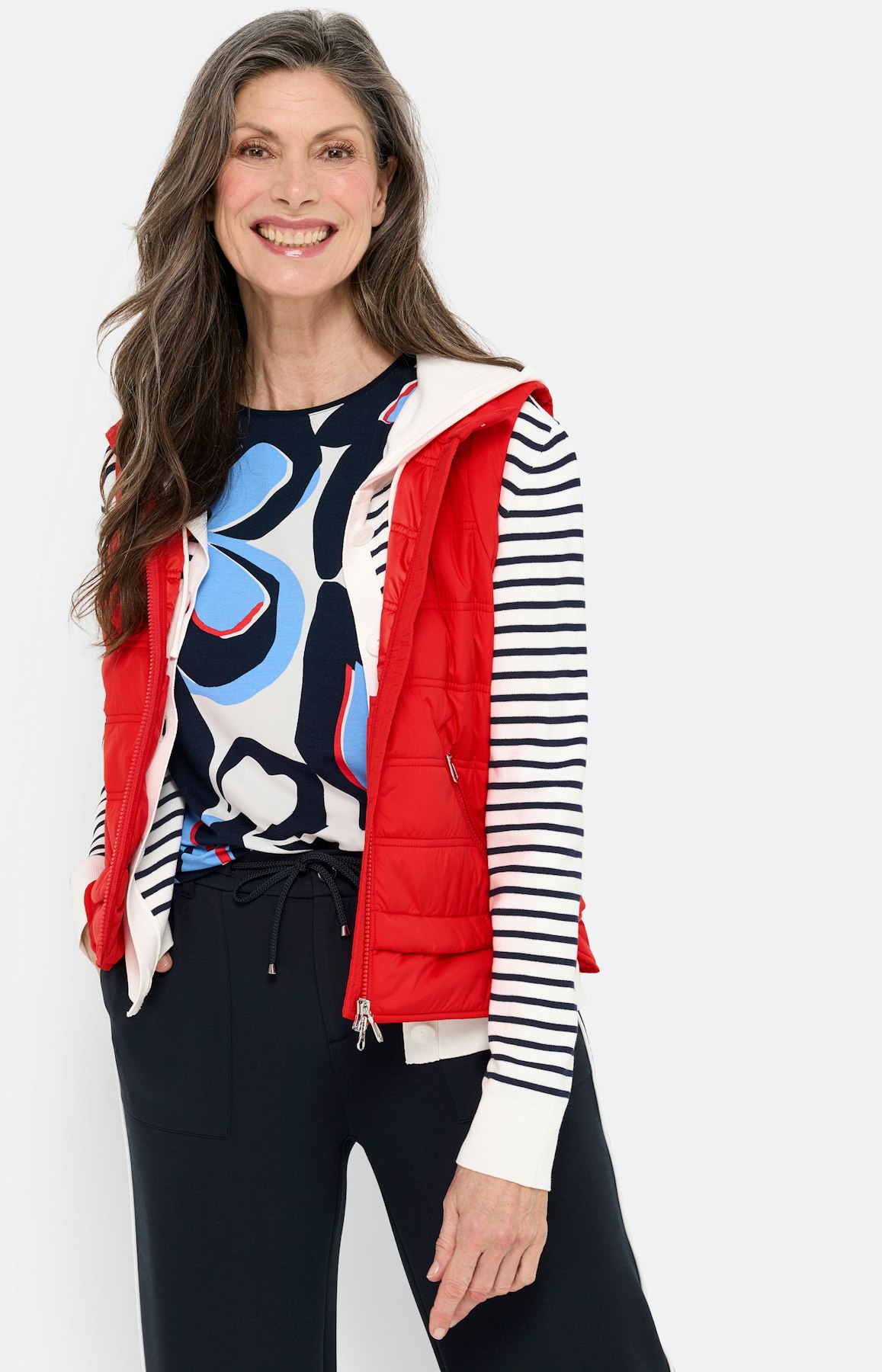 Bodywarmer met opstaande kraag, rood