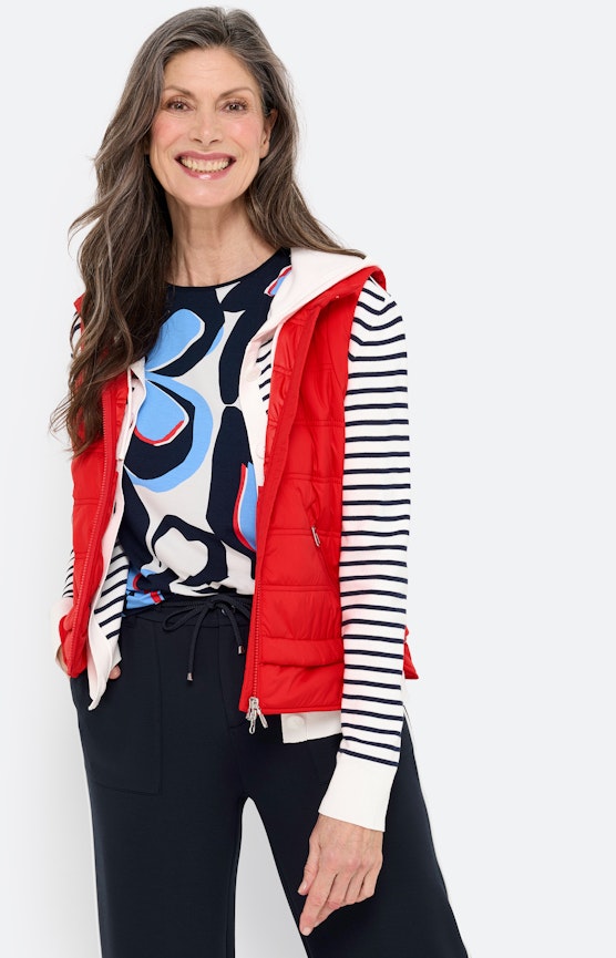 Bodywarmer met opstaande kraag, rood