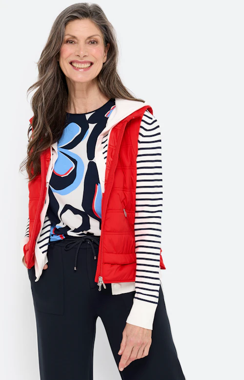 Bodywarmer met opstaande kraag, rood