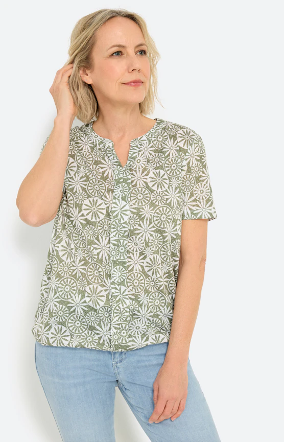 T-Shirt mit Burnout-Effekt, dunkelgrün