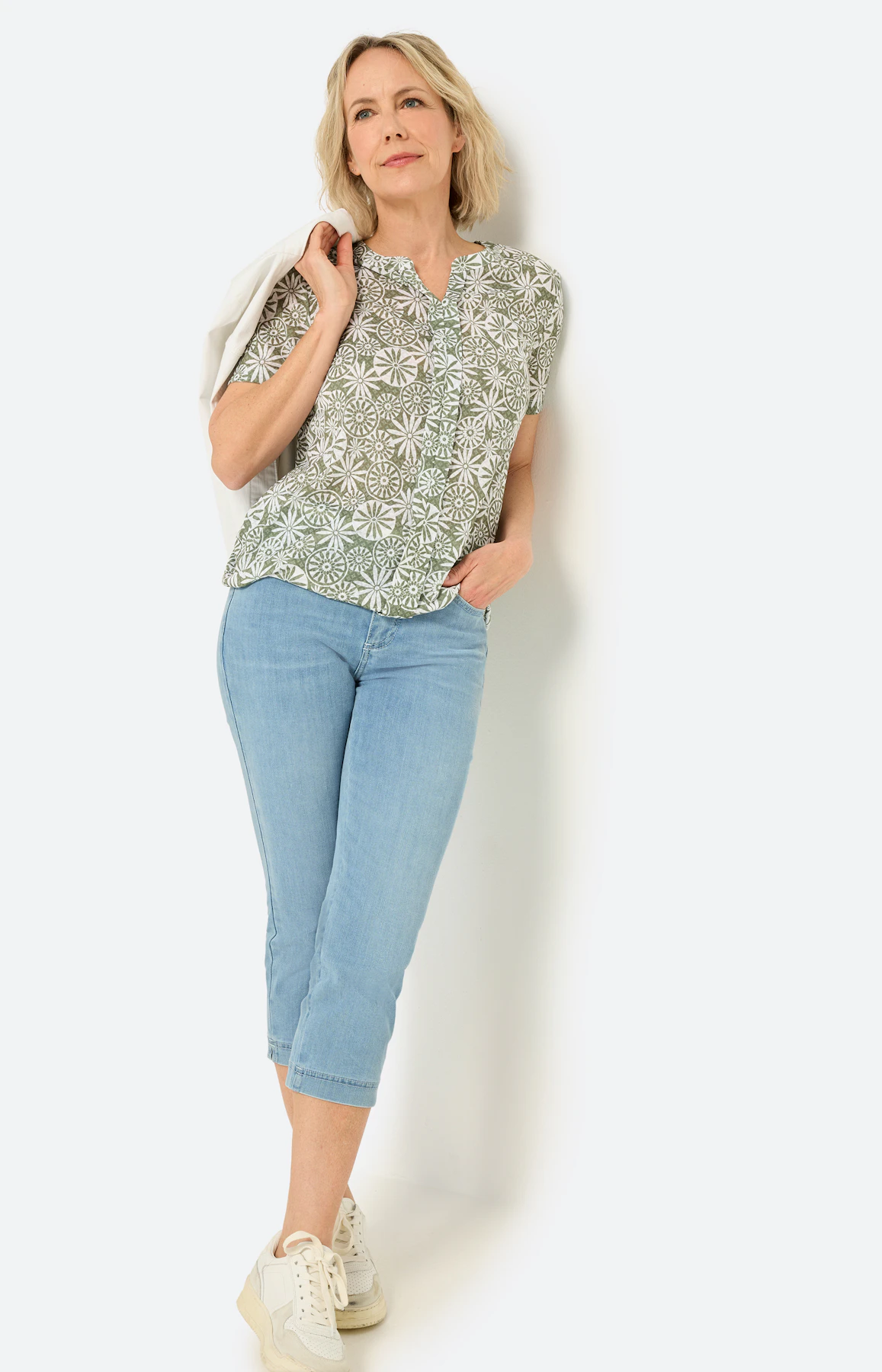 T-shirt met burnout-effect, donkergroen