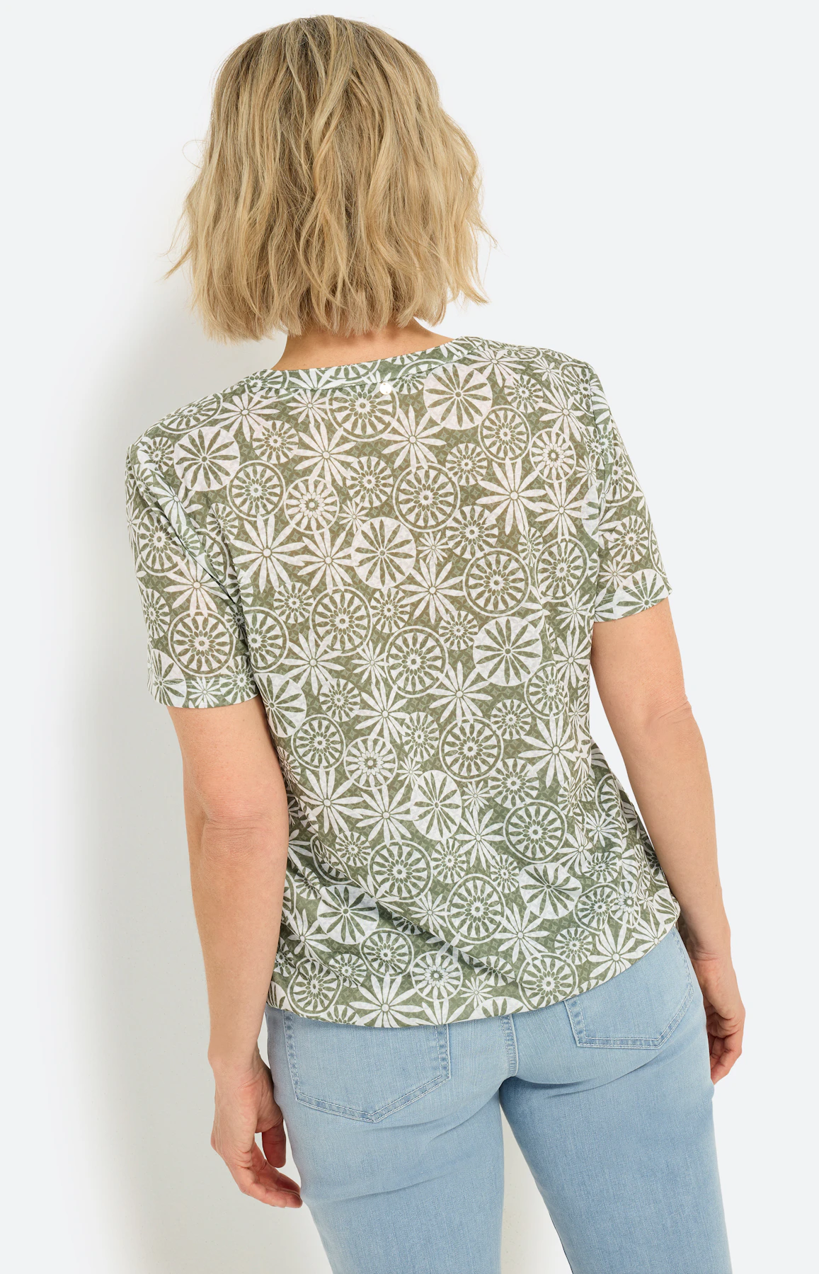 T-shirt met burnout-effect, donkergroen