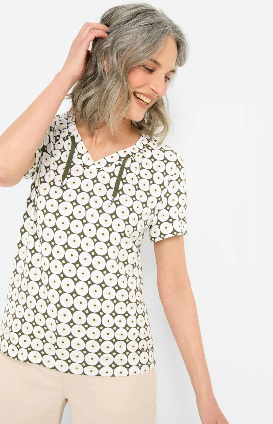 T-Shirt mit Grafik-Muster, dunkelgrün