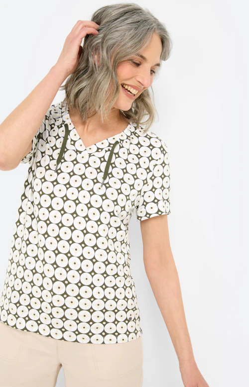 T-shirt met grafisch motief, donkergroen