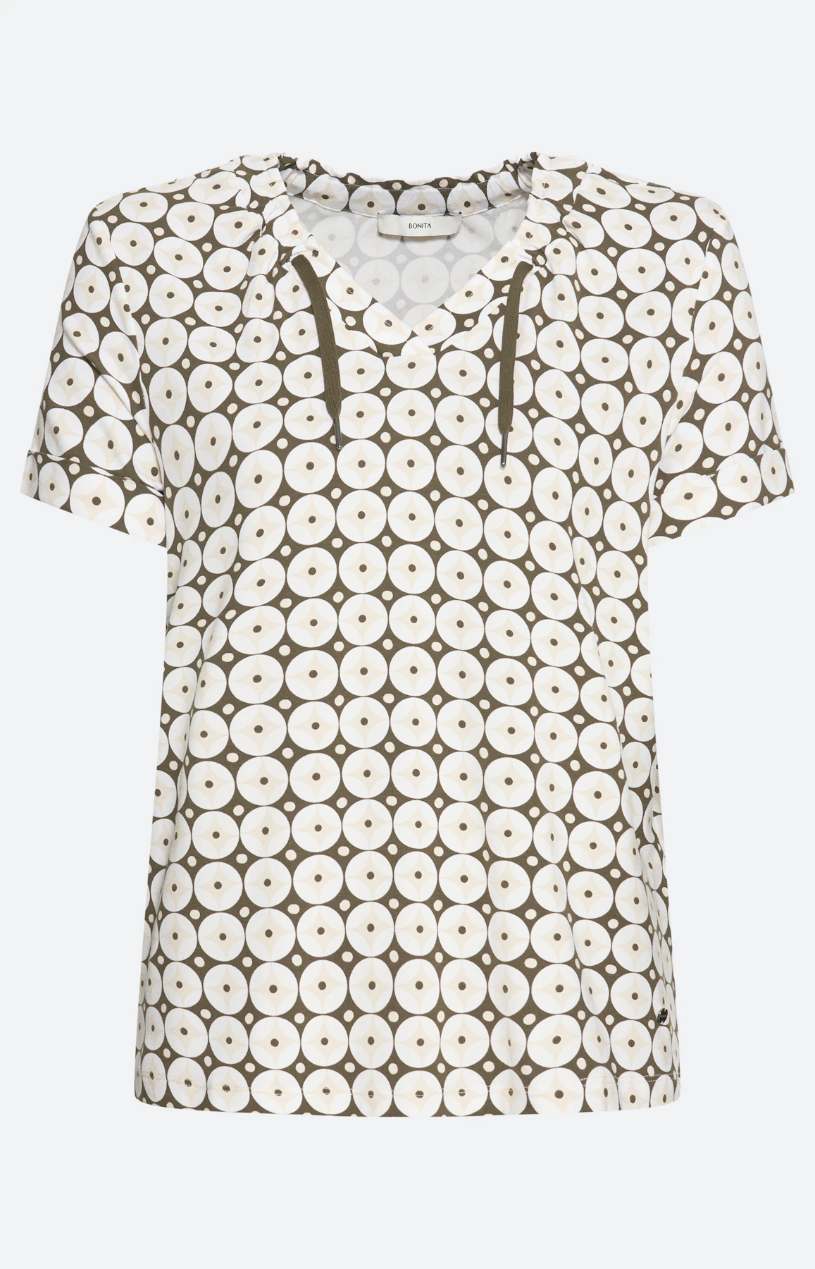 T-shirt met grafisch motief, donkergroen