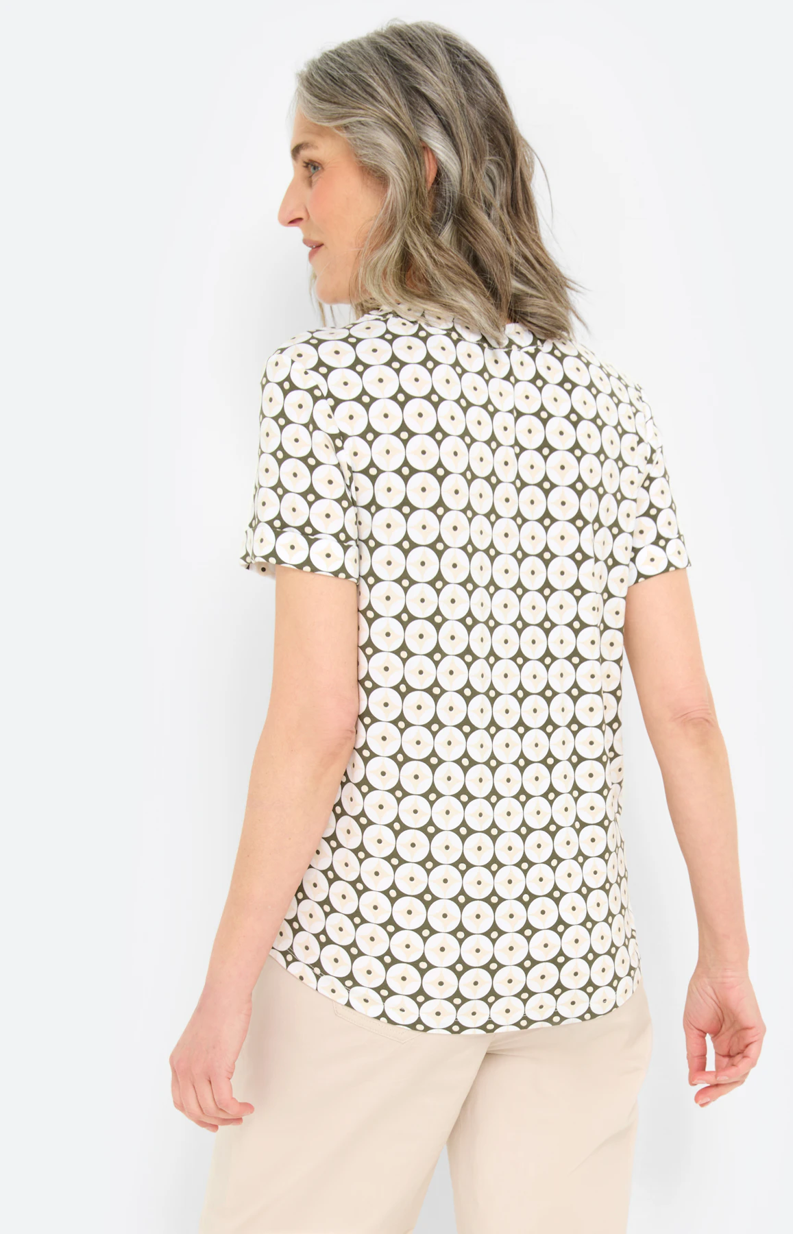 T-shirt met grafisch motief, donkergroen