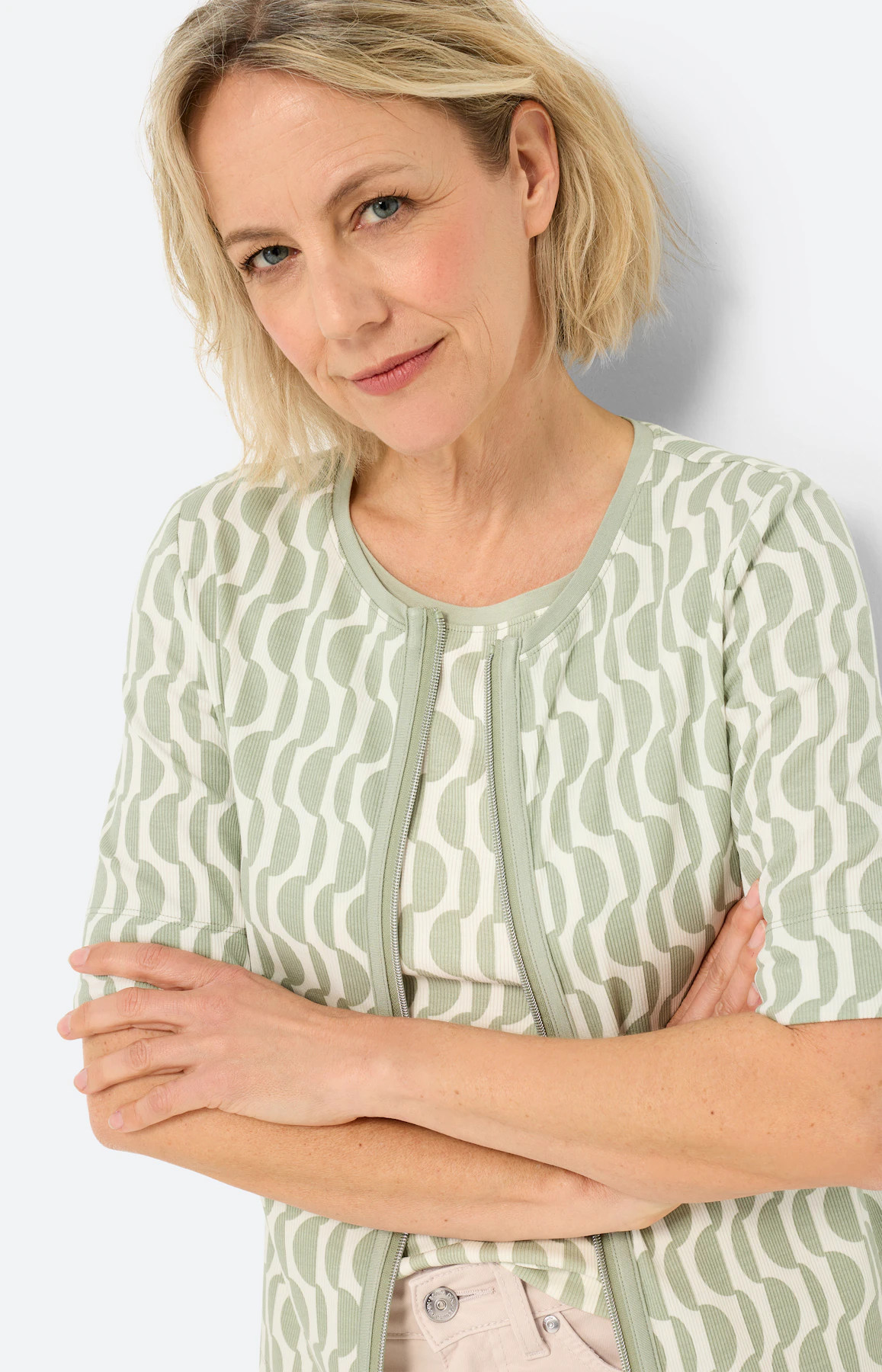 Twinset jasje met print, grasgroen