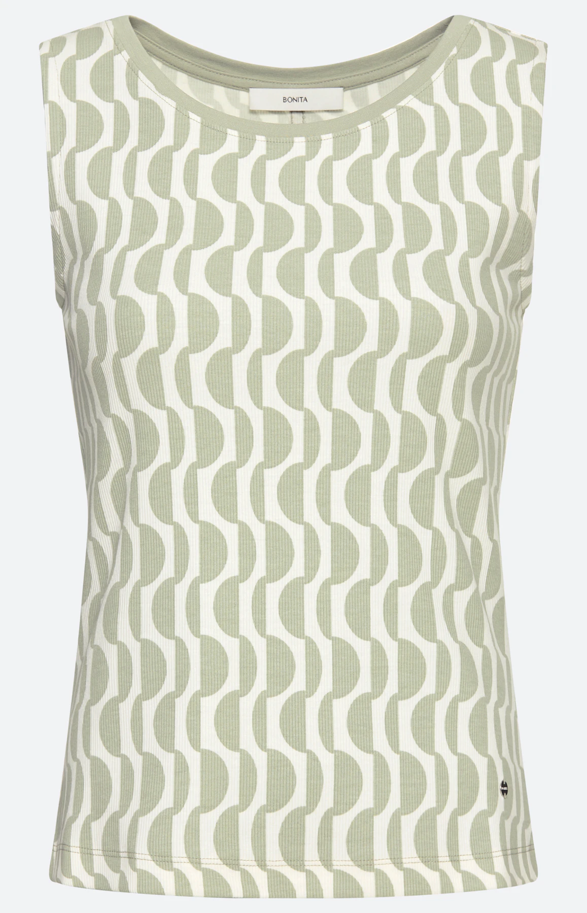 Twinset top, grafisch motief, grasgroen