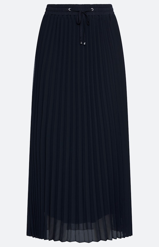 Midirok met plisséplooien, navy