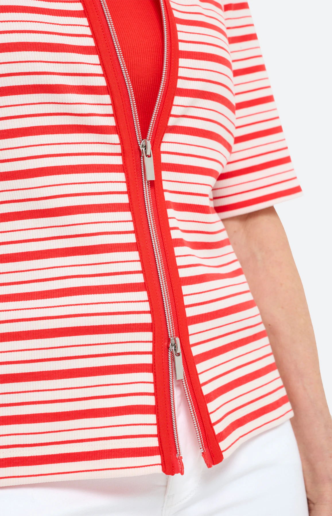 Twinset jas met strepen, rood