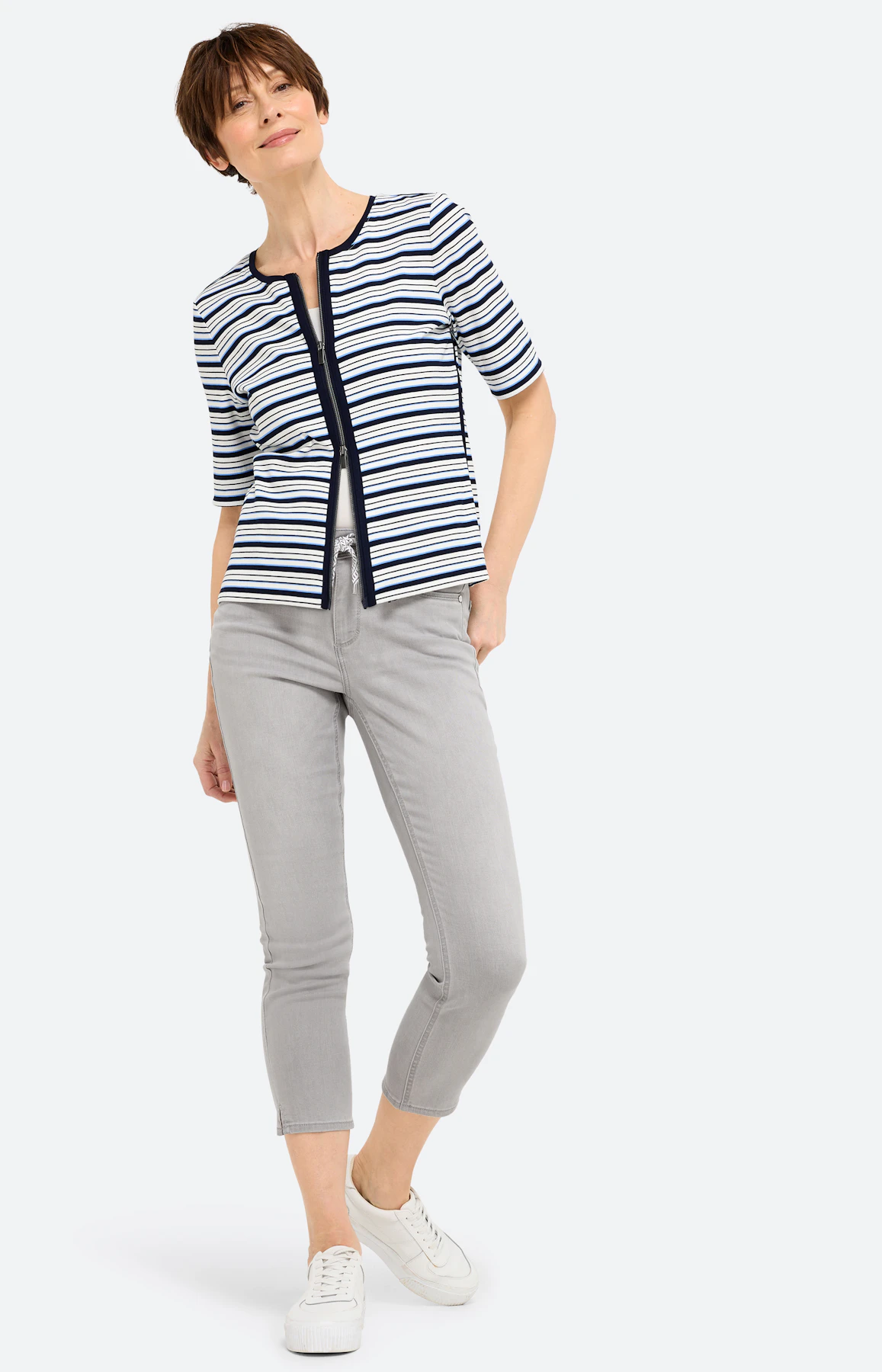 Twinset jas met strepen, navy