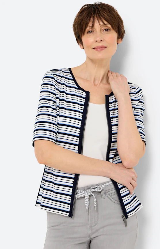 Twinset jas met strepen, navy