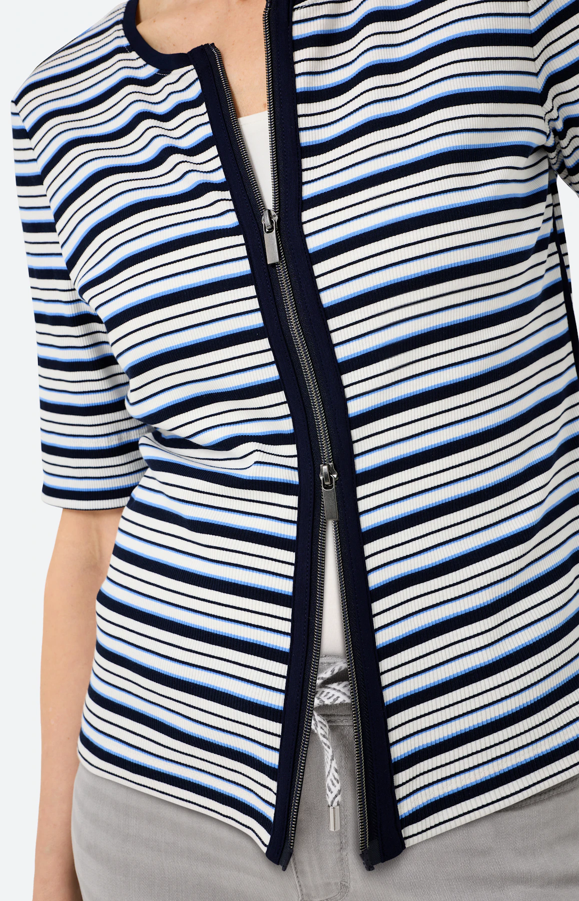 Twinset jas met strepen, navy