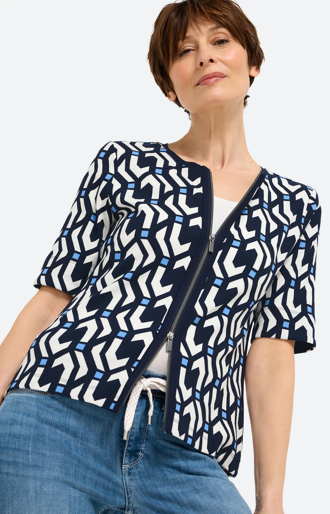 Twinset jas met motief, navy