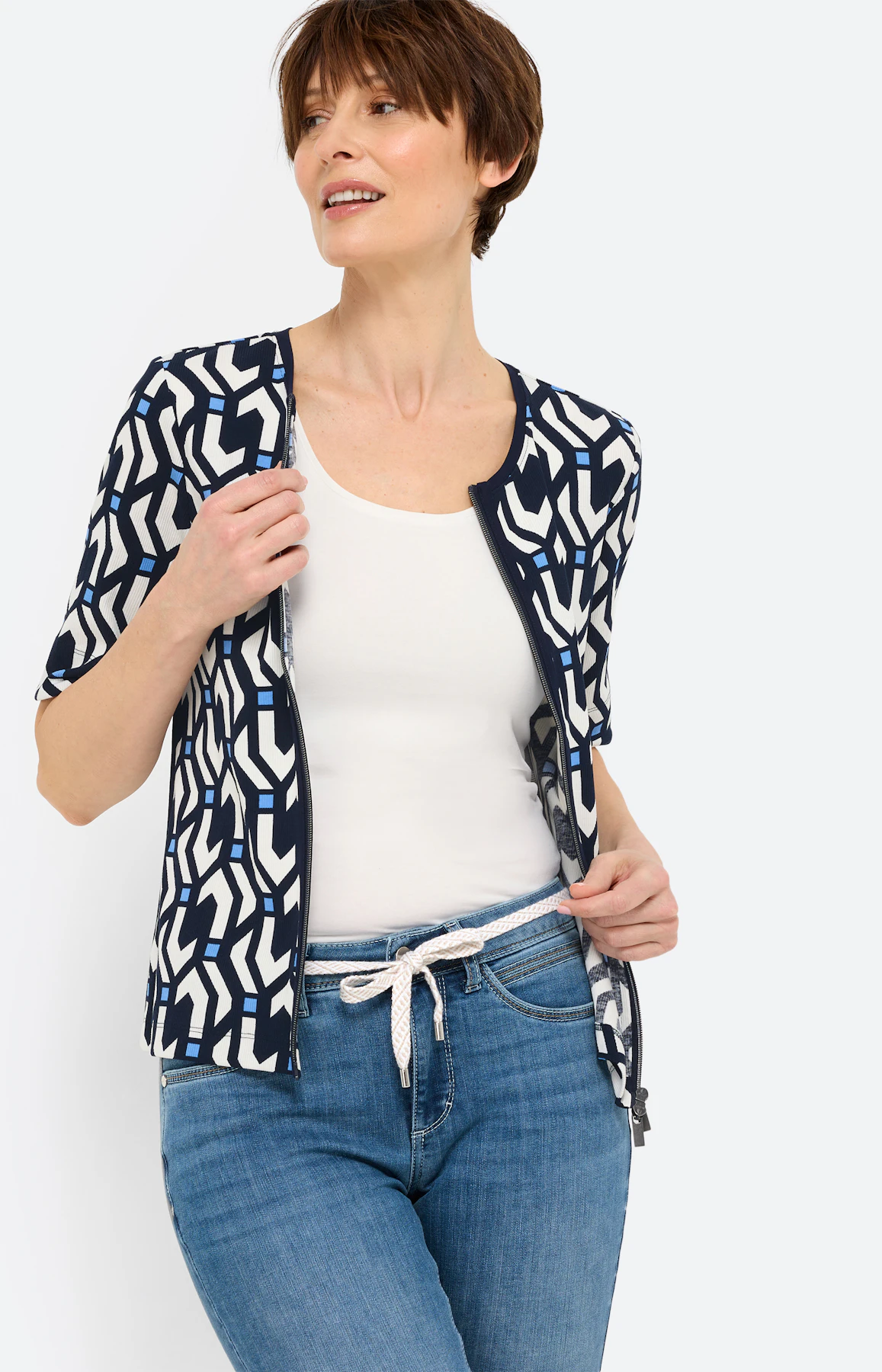 Twinset jas met motief, navy