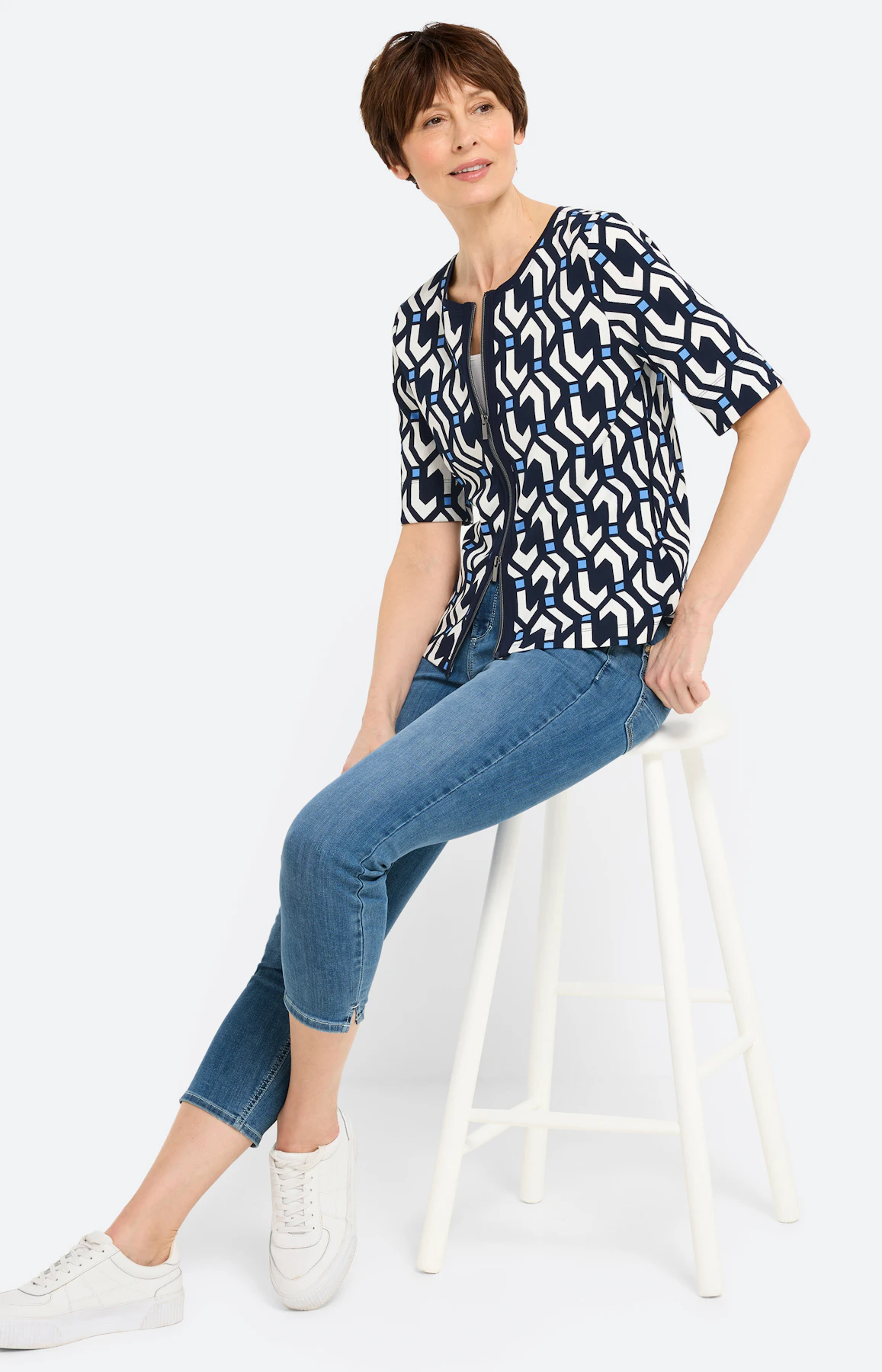 Twinset jas met motief, navy