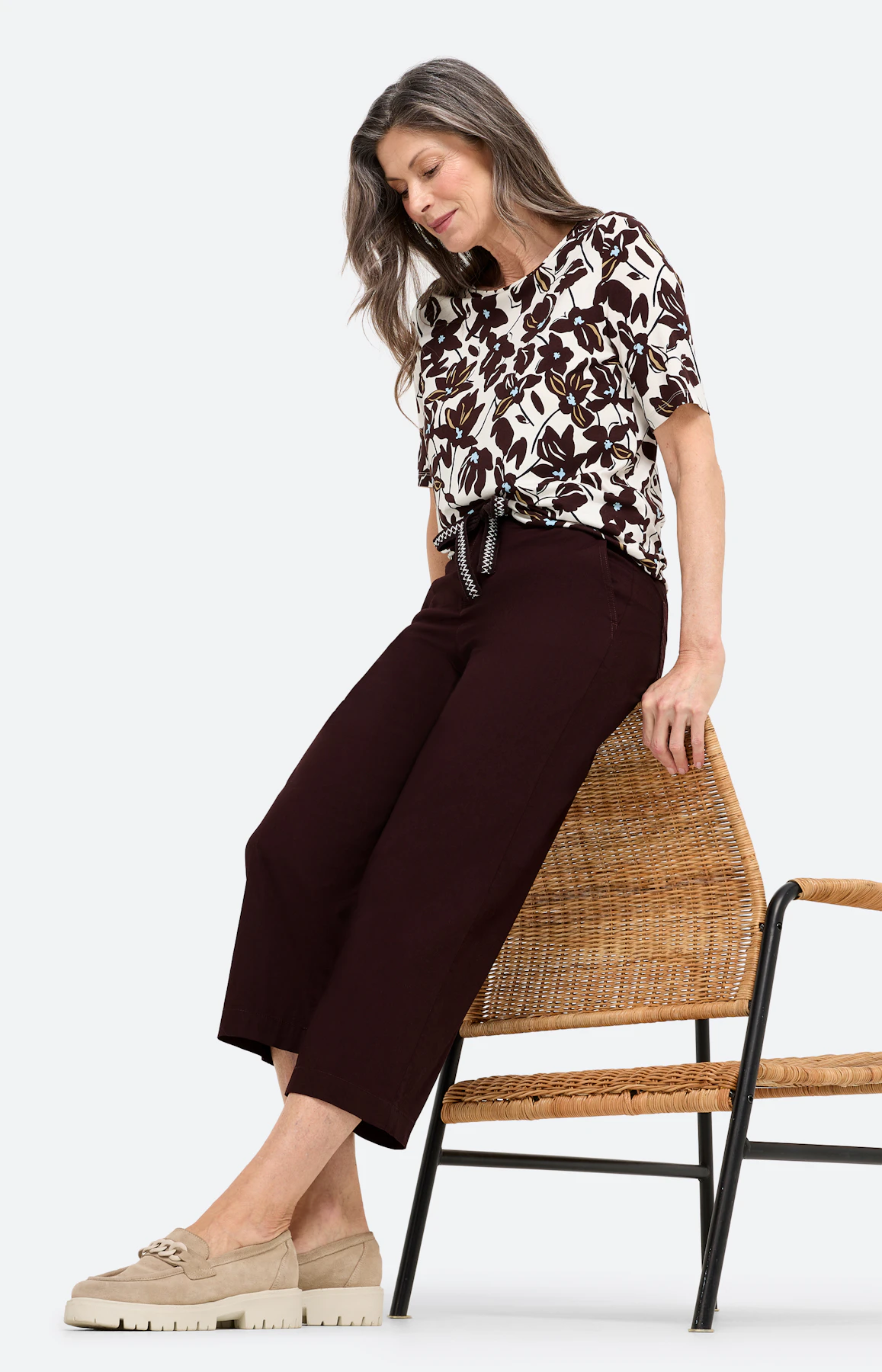 Culotte mit Gürtel 24Inch, dunkelbraun