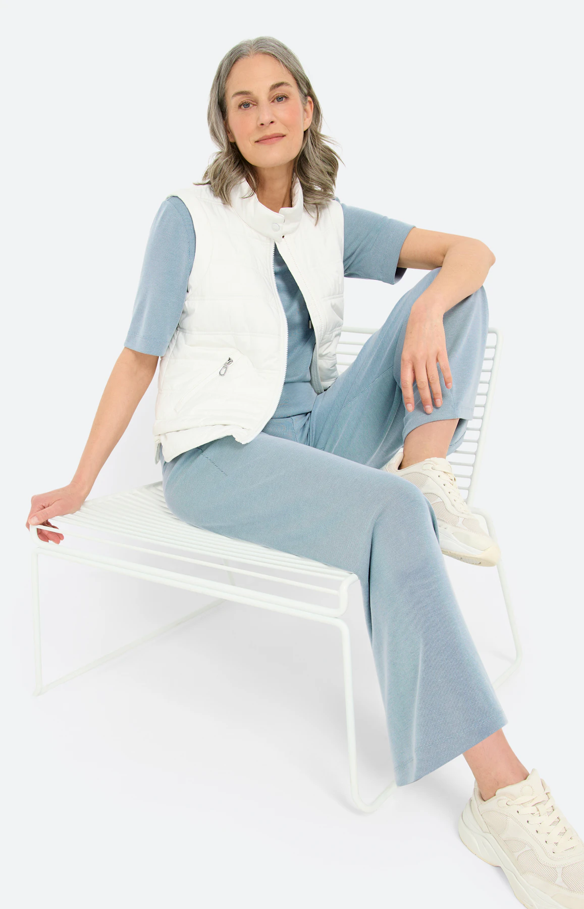 Marlene-broek, sweatstof 30 inch, petrol