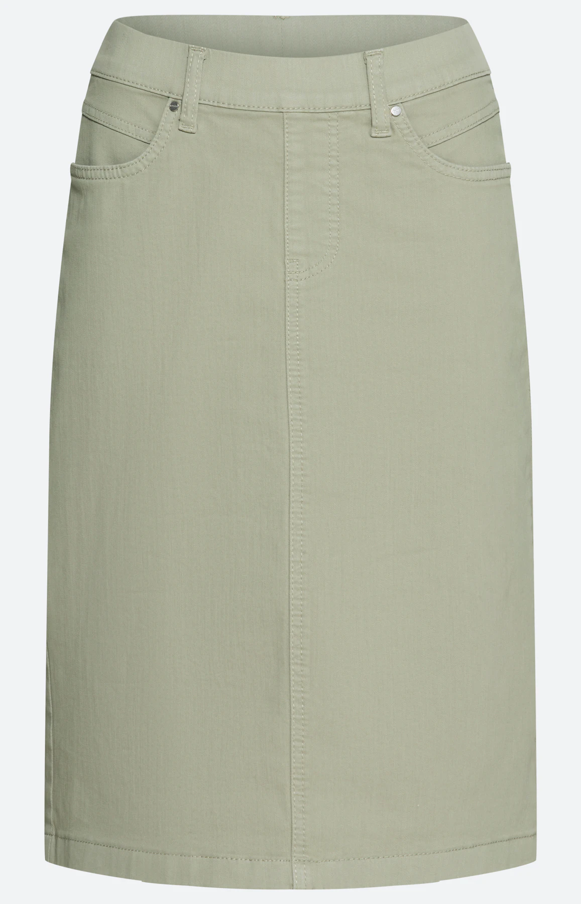 Rok van stretch-denim, grasgroen