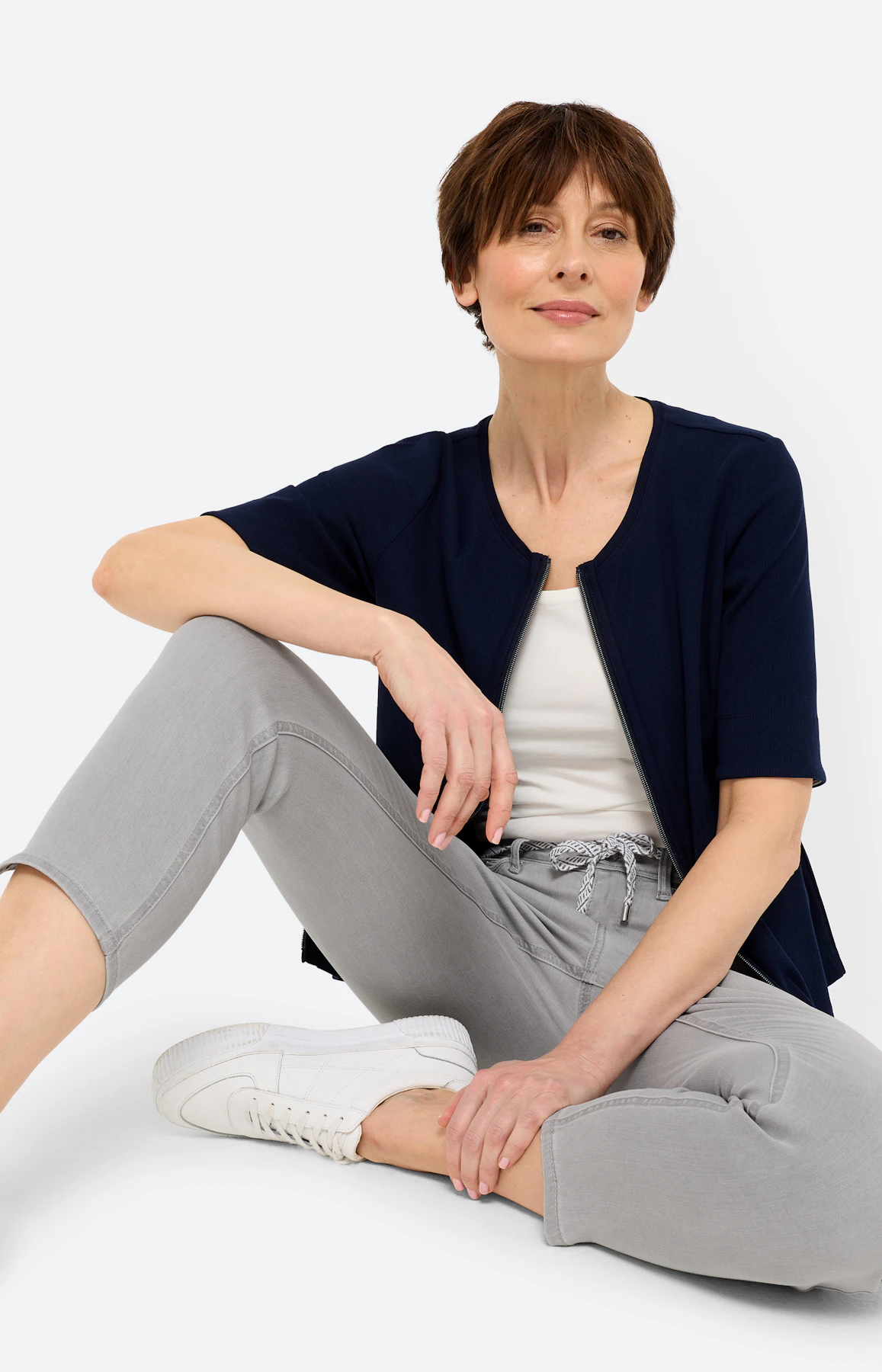 Twinset effen jas, navy