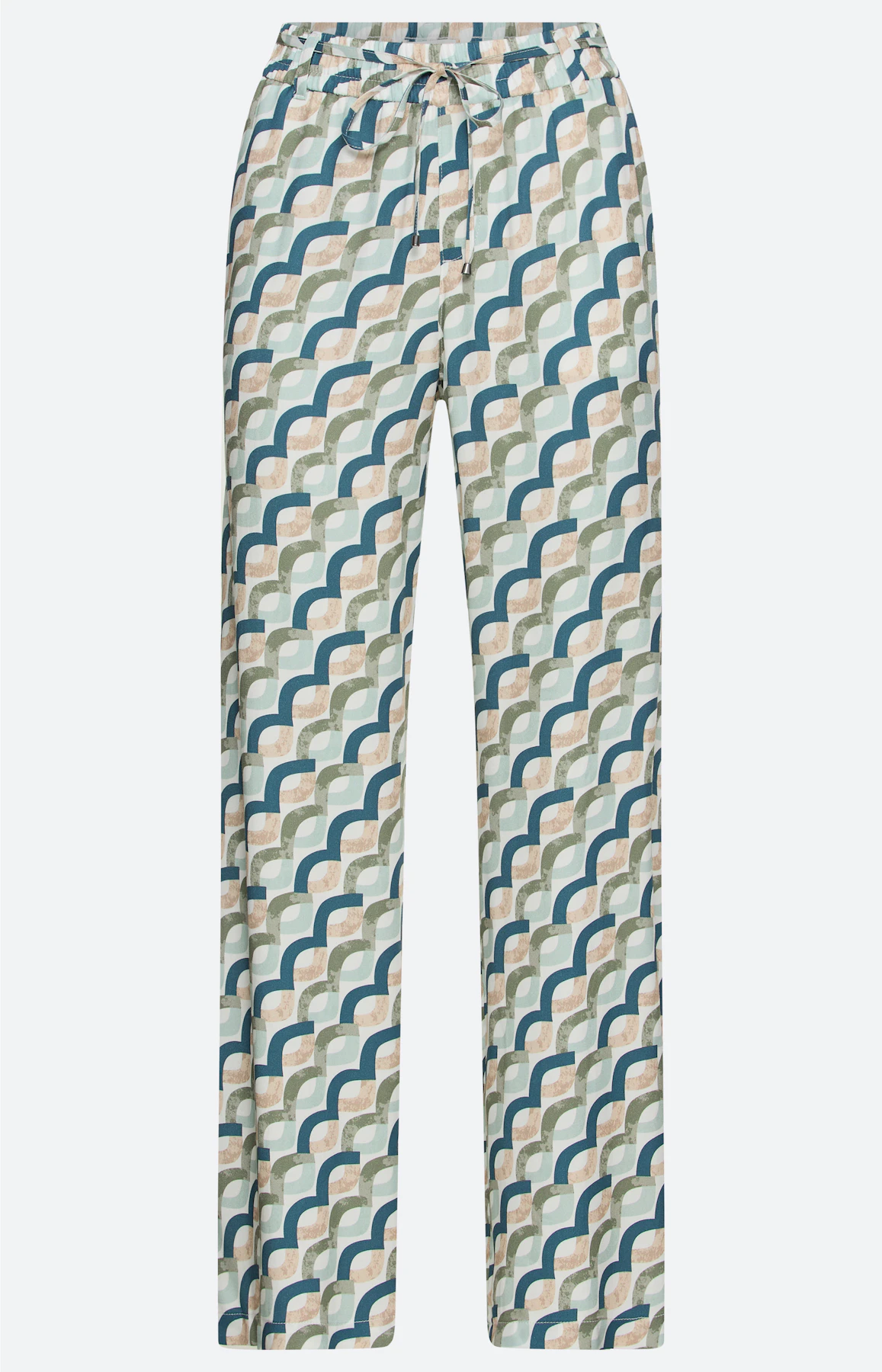 Marlene-broek met print 30 inch, petrol