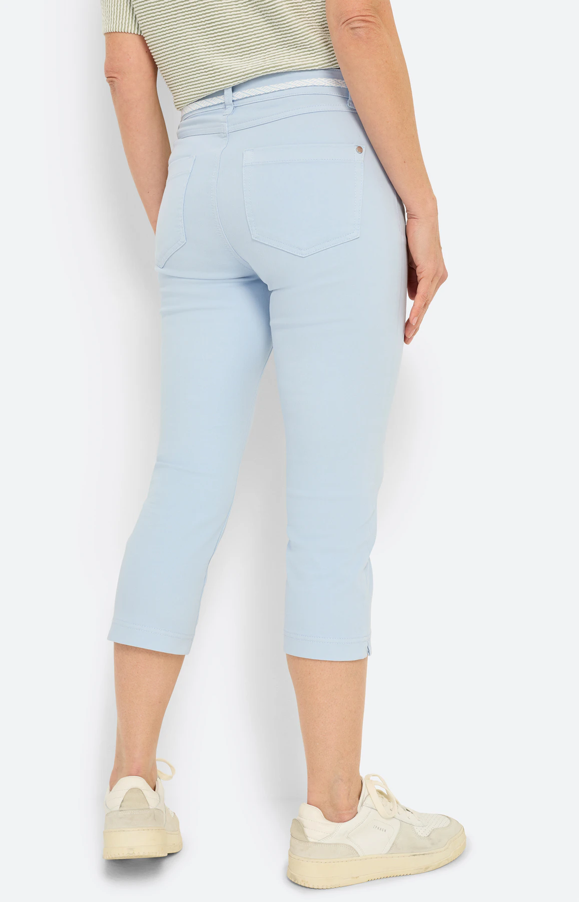 Capri-jeans met bindceintuur, lichtblauw