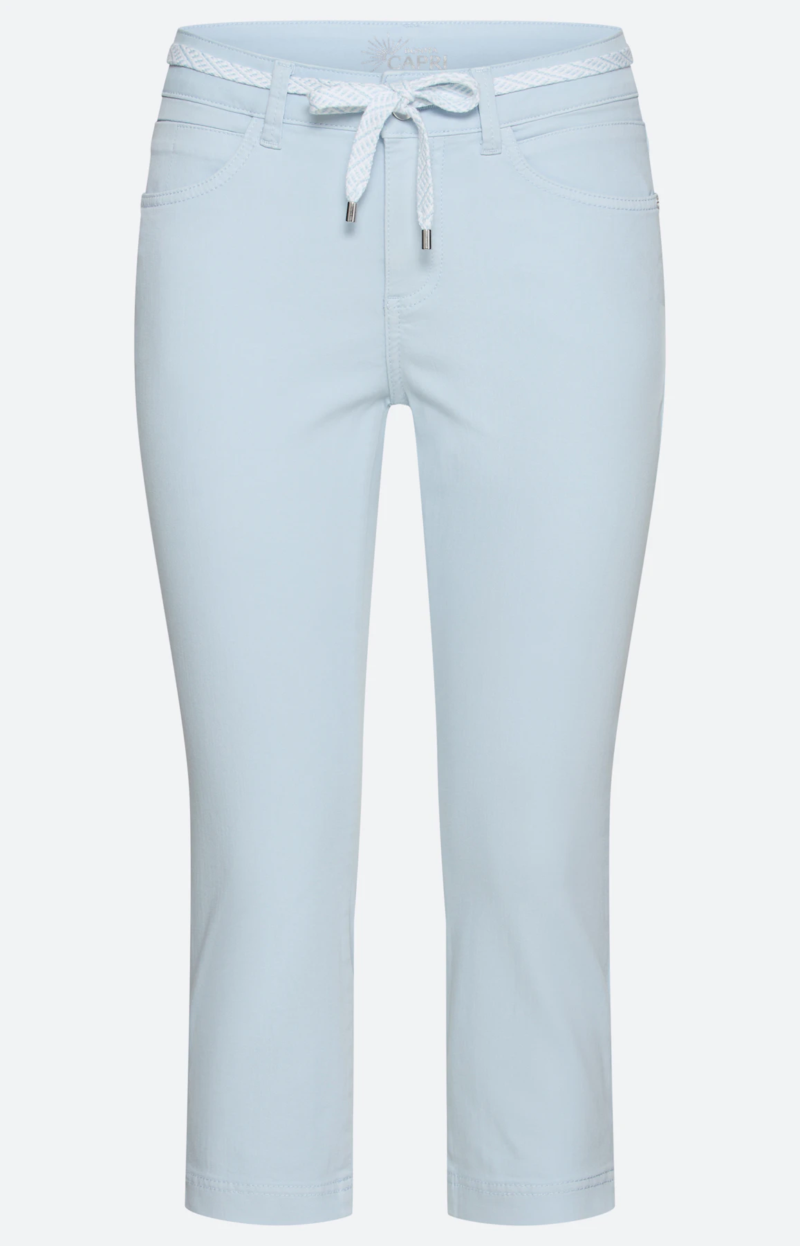 Capri-jeans met bindceintuur, lichtblauw