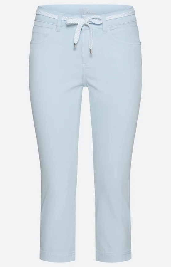 Capri-jeans met bindceintuur, lichtblauw