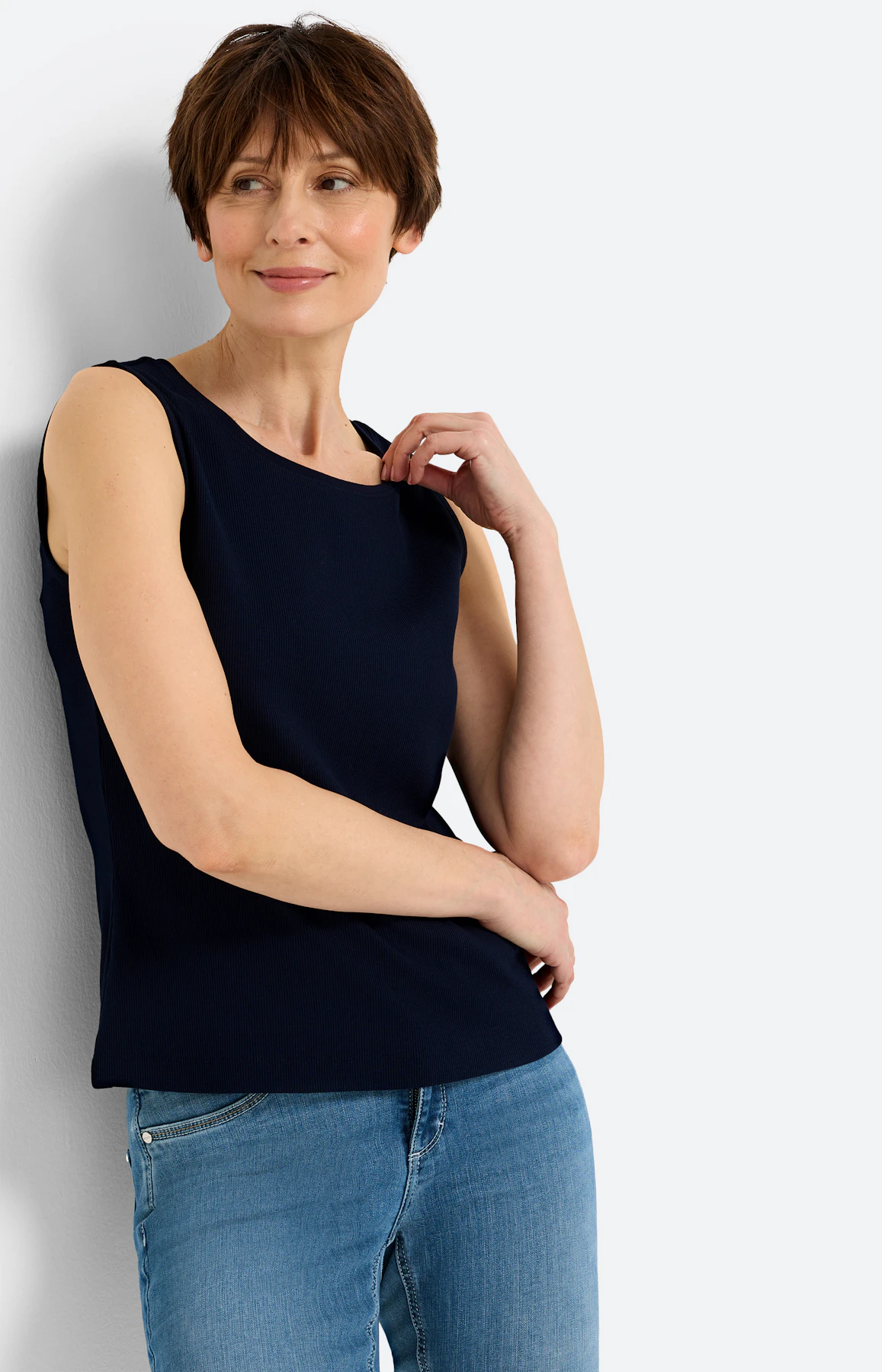 Twinset effen top, navy