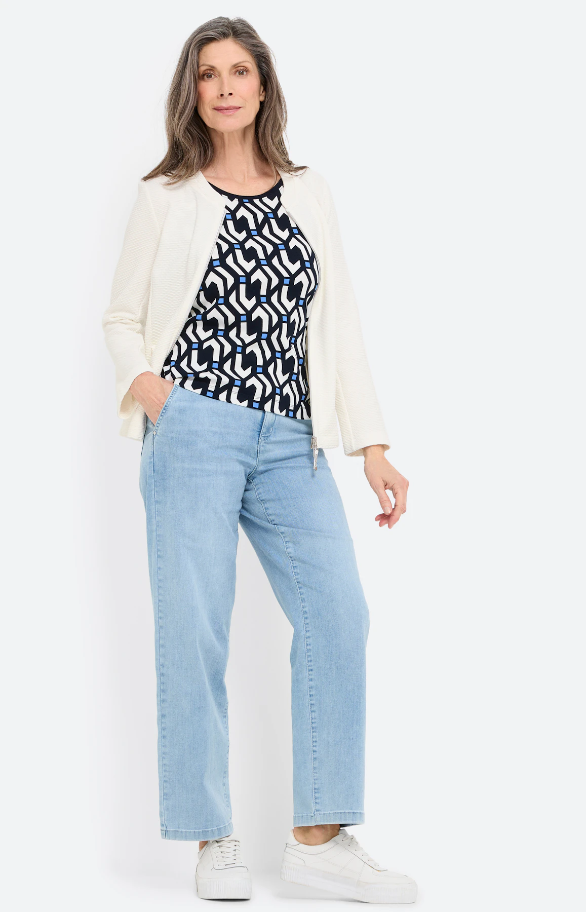 Twinset top met motief, navy