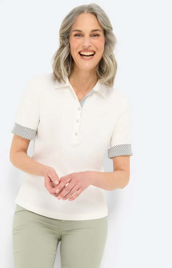 Poloshirt met knoopsluiting, wit