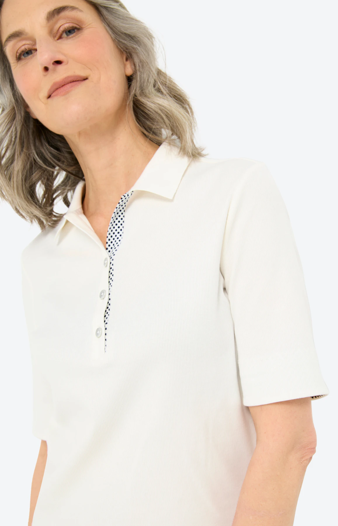 Poloshirt met knoopsluiting, wit