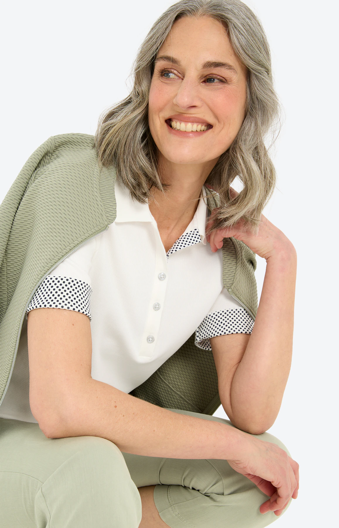 Poloshirt met knoopsluiting, wit