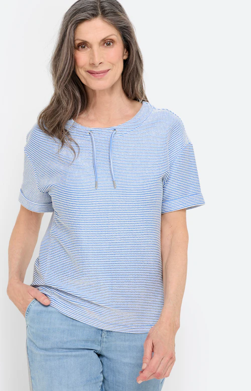 Sweatshirt met strepen, middenblauw