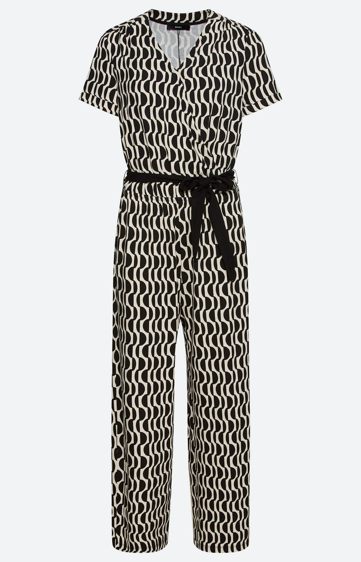Jumpsuit met grafische print, crème