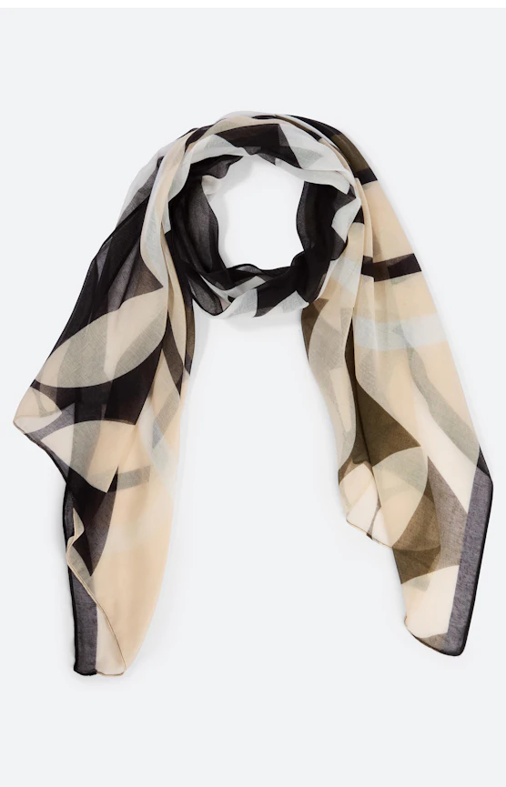 Sjaal met print all-over, crème