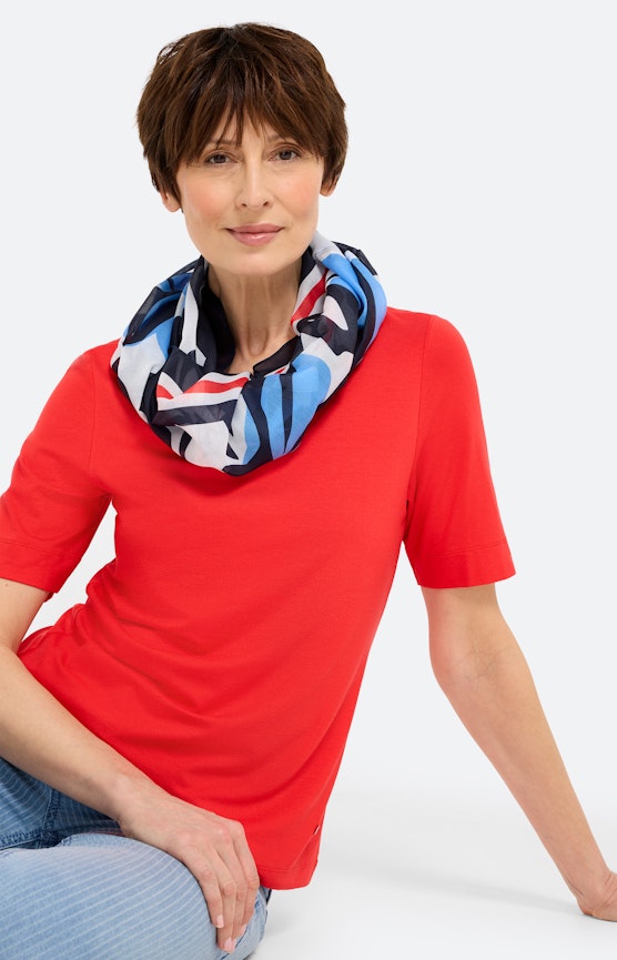 Colsjaal met print all-over, navy