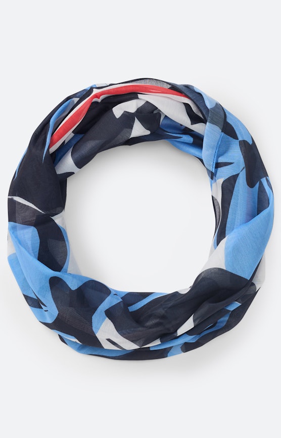 Colsjaal met print all-over, navy