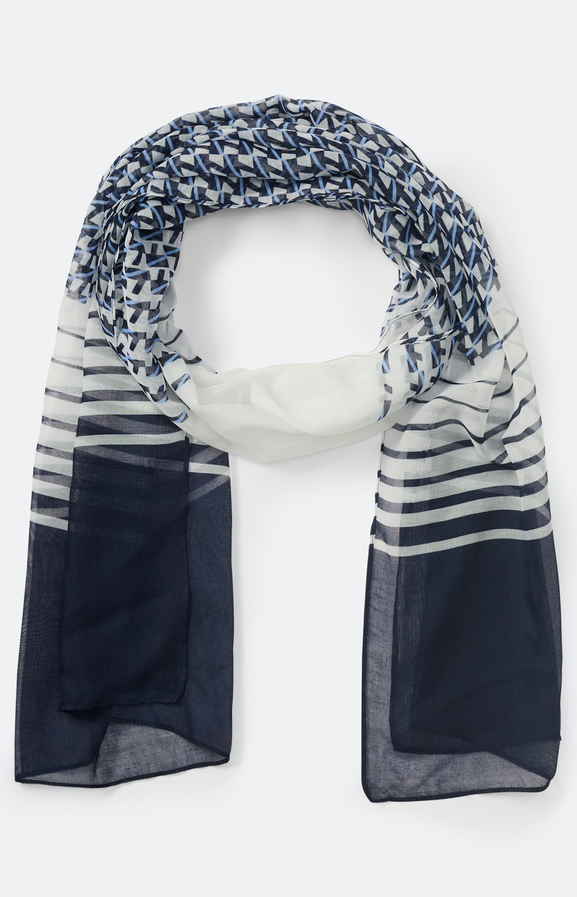 Sjaal met motievenmix, navy