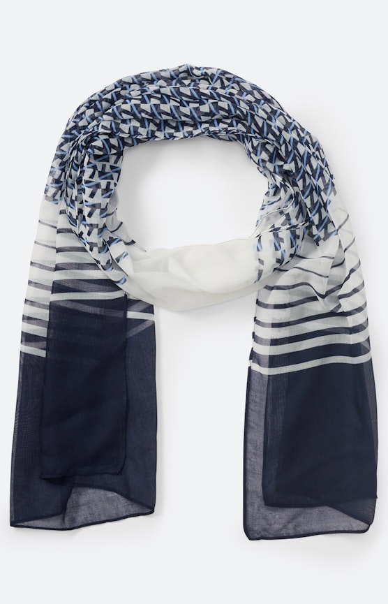 Sjaal met motievenmix, navy