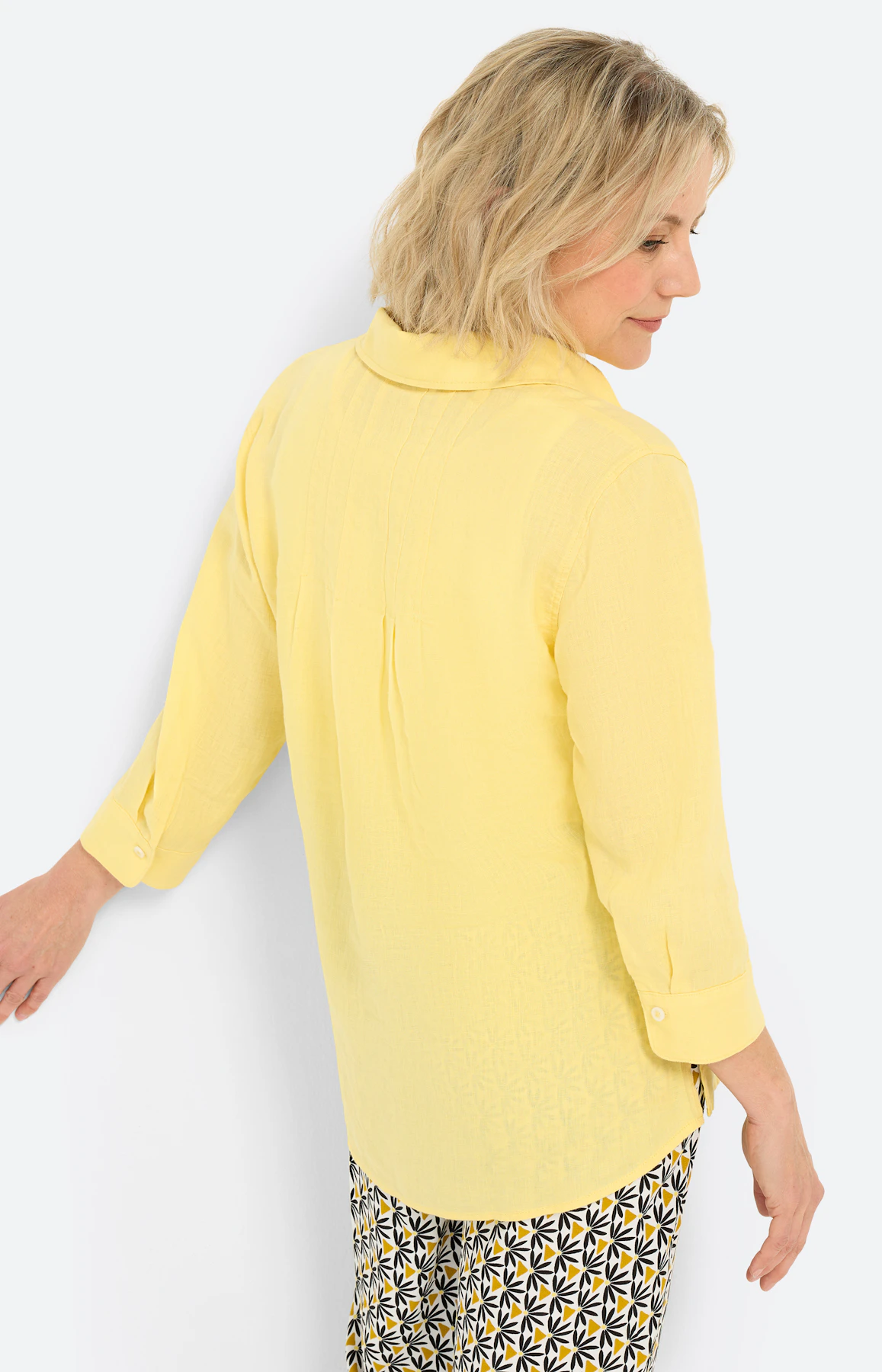 Blouse van puur linnen, geel