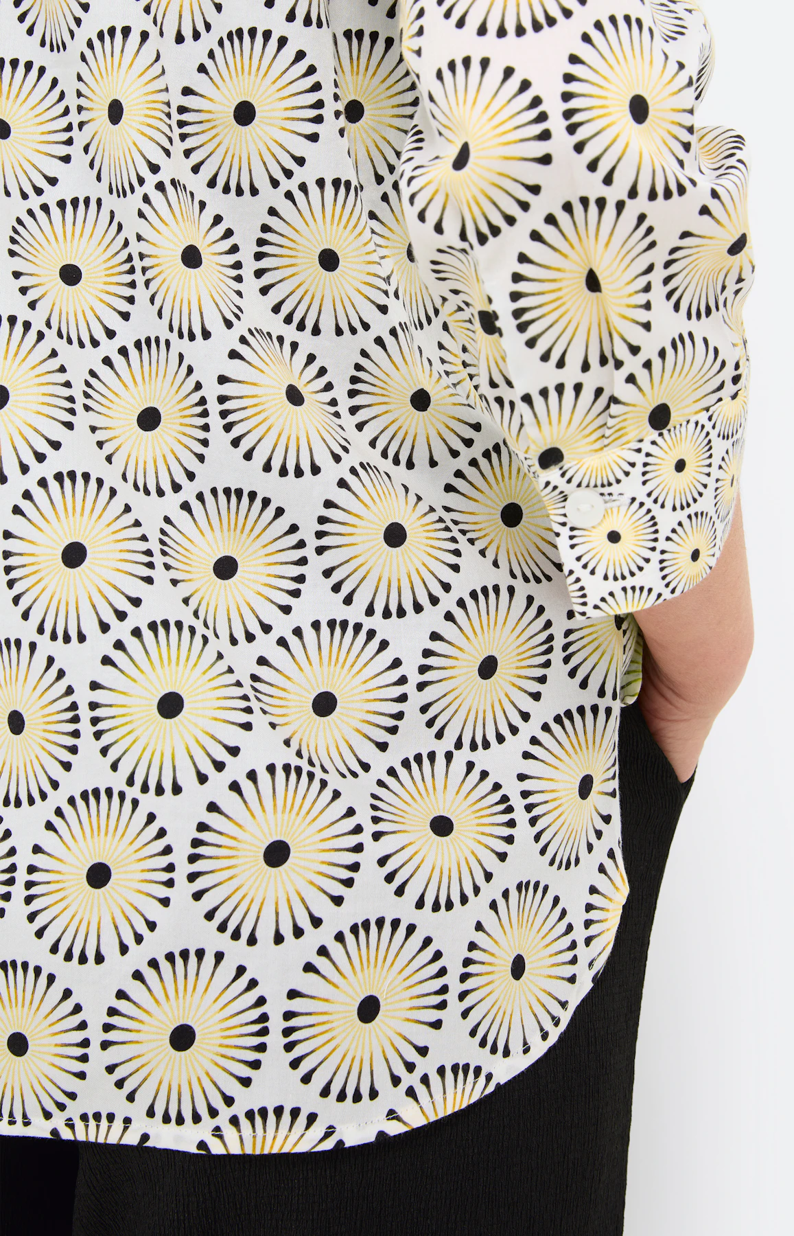 Blouse met print all-over, geel