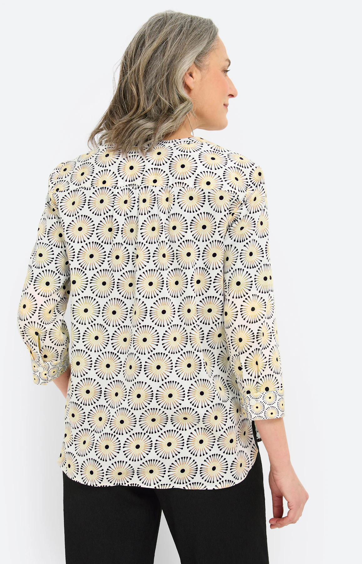Blouse met print all-over, geel