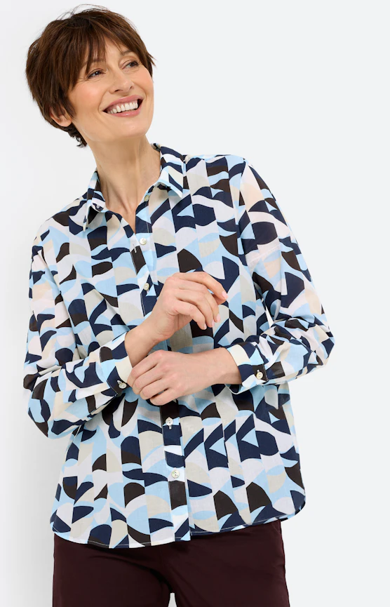 Bluse aus Cotton-Voile, dunkelbraun