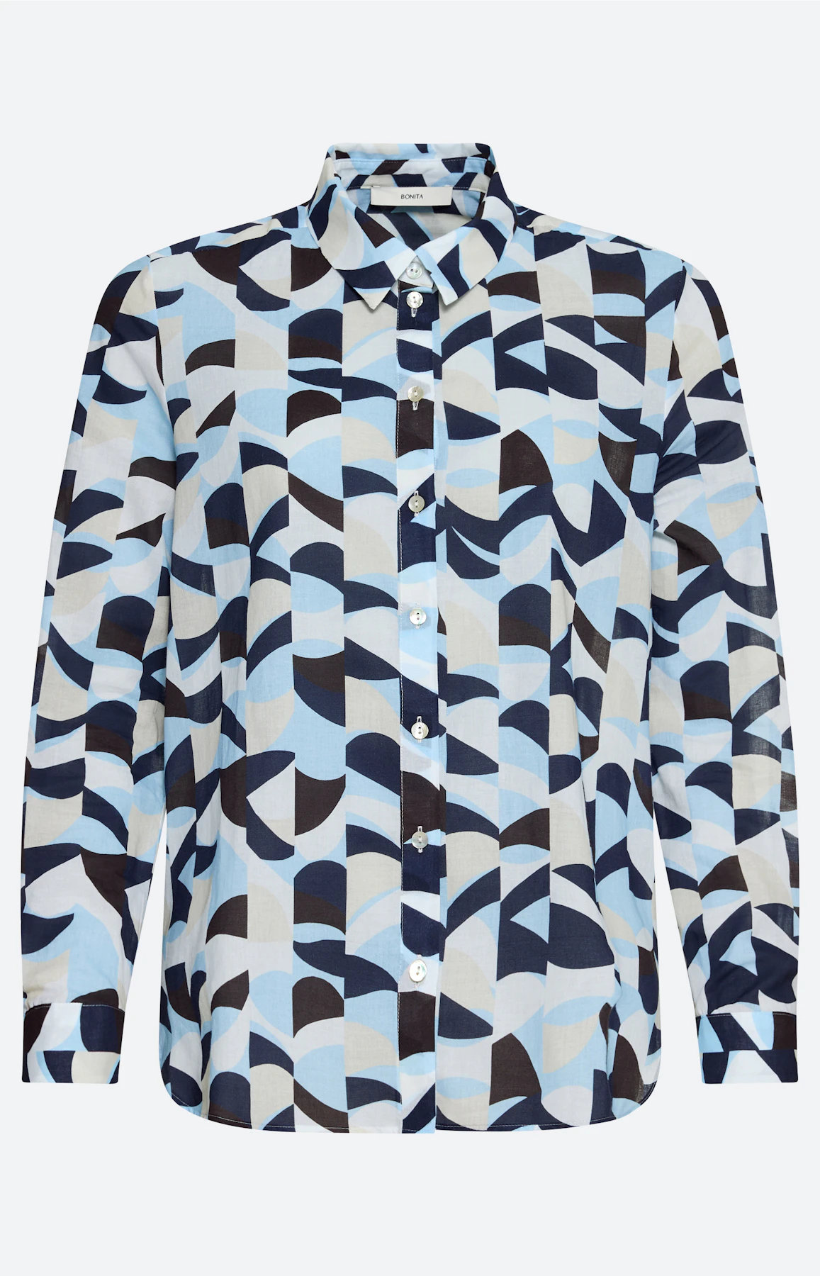 Blouse van katoen-voile, donkerbruin