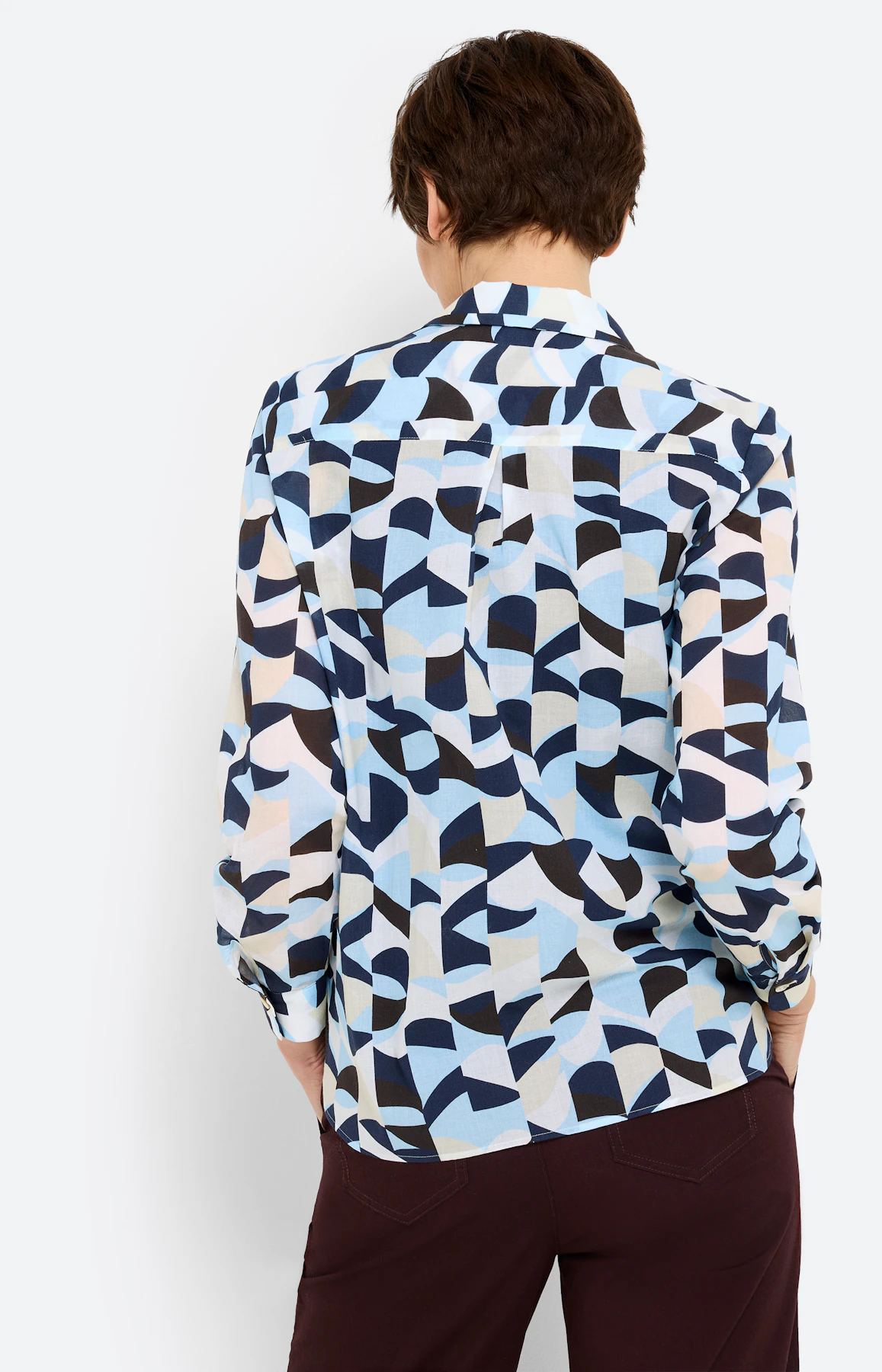 Blouse van katoen-voile, donkerbruin