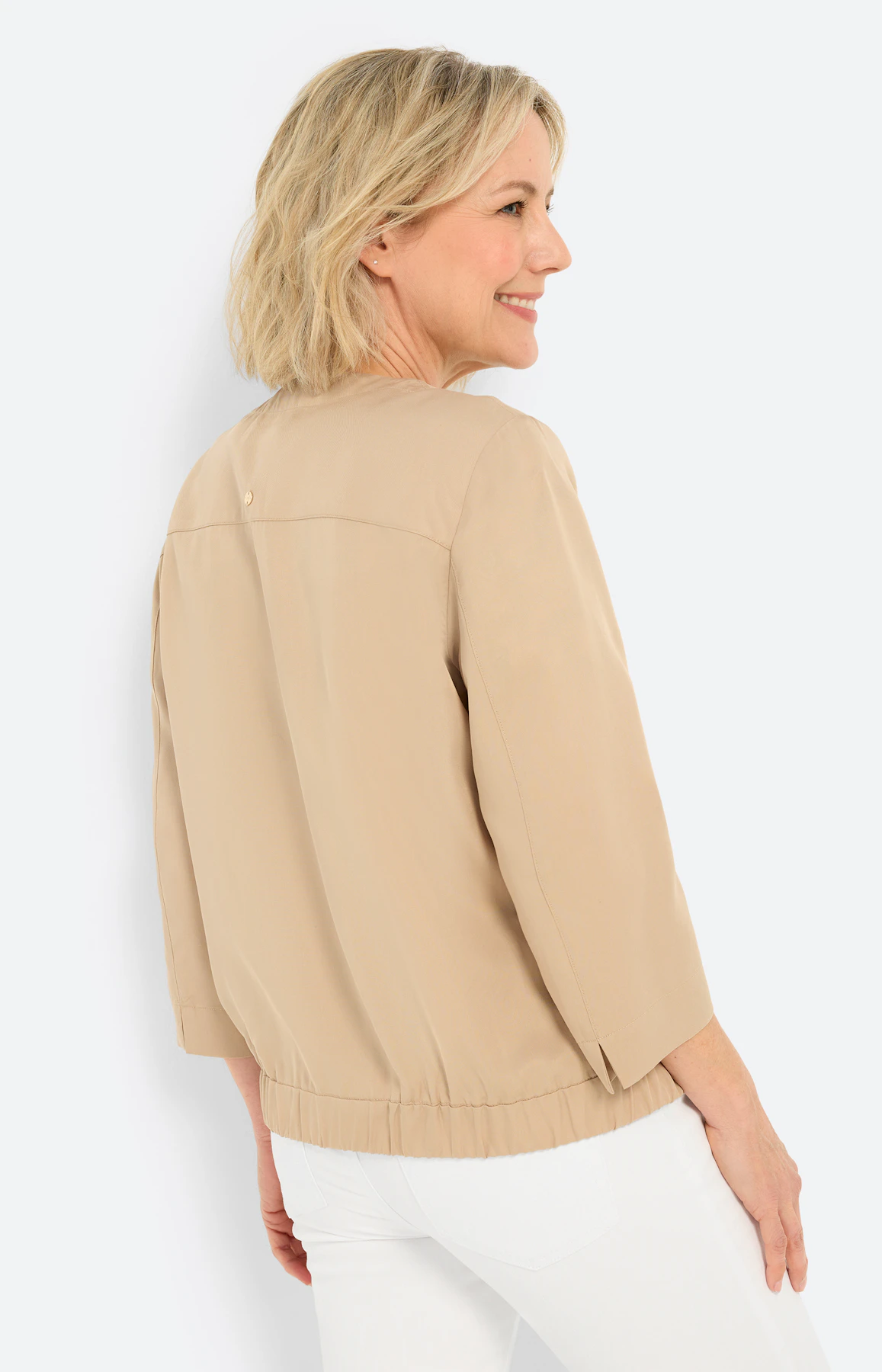 Blazer met ritssluiting, lichtbruin