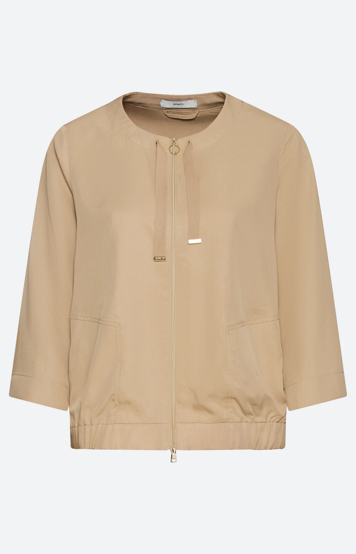 Blazer met ritssluiting, lichtbruin