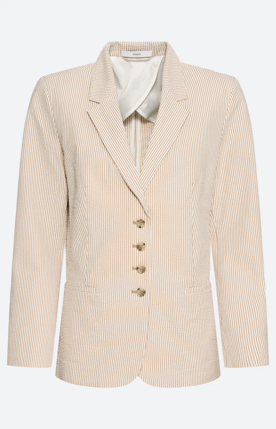 Blazer in Seersucker-Struktur, hellbraun